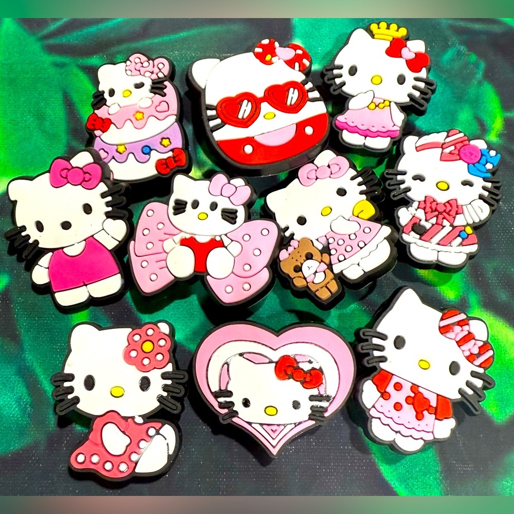 10 Hello Kitty Croc Charms Jibbit Shoe Charm